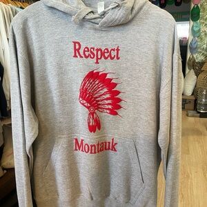 Gray Hoodie with Red Print